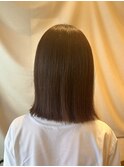 切りっぱなしボブ/ミディアムボブ/暖色系