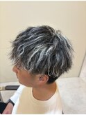 ホワイトメッシュ×ツイストパーマ