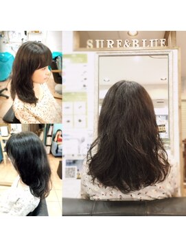 ヘアーアンドネイルサロンブルー(hair & nail salon BLUE) ゆるふわパーマ風ロングヘアー