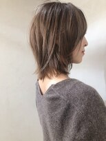 ヌイ 横浜(nui) ミディアムマッシュウルフ_美髪ピンクブラウン切りっぱなしボブ