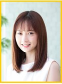 30代40代小顔/内巻きボブレイヤー/ダークベージュブラウン/風香