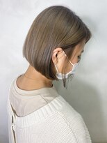 オースト ヘアー ステラ 新宿店(Aust hair Stella) 春のミルクティベージュダブルカラー×ミニボブ　kizashi 