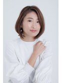スタイリング簡単☆フェミニンミセス大人可愛いボブ＆ブラウン