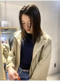 【中澤彩乃】ダークグレージュタイトストレート外ハネボブ