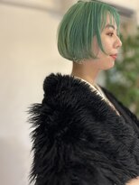 ギリア(Gillia)&nbsp;【gillia梅ヶ丘】ミニボブ・ダブルカラー・黄緑カラー