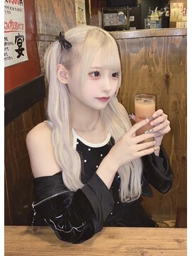 オズ 梅田店(OZ) ホワイト×バージンレミーエクステ80枚/エクステごとカラー