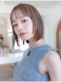 レイヤーボブ韓国ボブハイライト髪質改善イメチェン艶髪小顔