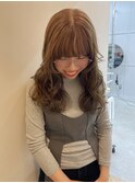 ワイドバングのイエローオリーブベージュ