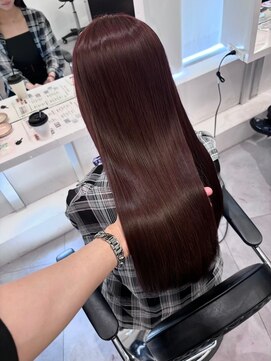 イオエ 西梅田(ioe) ブリーチなしカラー／髪質改善/ミルクティーベージュ/小顔へア