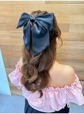 『ハーフアップ』/結婚式/お呼ばれ/ドレス◎