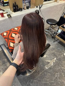 チャプター 問屋町(chapter) 透明感ケアカラーワインレッドカラーレイヤーカット韓国