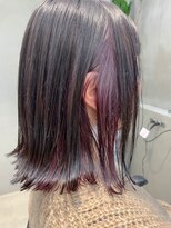テトヘアー(teto hair) インナーパープル、インナーカラー、ミディアムボブ