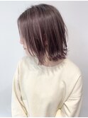トリプルカラーでハイトーン外国人風ピンクベージュカラーボブ