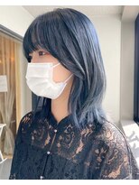 アリーシャ バイ アルティナ(Alisha by artina)&nbsp;ダークアッシュ×暗めカラー×くすみブルー×ボブルフ