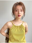 mowen 南堀江×鎖骨ミディアム×モカブラウン×艶髪