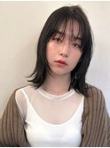 大人可愛い20代30代40代ソフトウルフミディ×シアーグレージュ