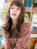 カバーヘア ブリス 戸田公園西口店(COVER HAIR bliss)&nbsp;ミルクティーカラーくせ毛風ぱっつん前髪c5戸田公園10代20代30代