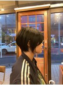 黒髪丸みショート/小顔効果/ショートヘア