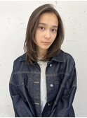 "久保田"伸ばしかけフェイスレイヤーカットグレージュカラー