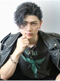 黒髪ガイルシャドウフェザーパーマ
