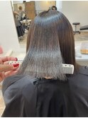 ナチュラルブラウン×縮毛矯正