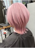 【GEEKS渋谷】ホワイトピンク/ウルフカット/レイヤーボブ/くびれ