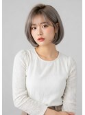 ワンカールボブルフ小顔くすみベージュレイヤー韓国黒髪ｓｋ17