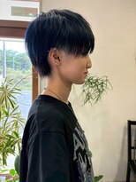 マイ ヘア デザイン 岡崎(MY hair design) 小顔アシンメトリーワンサイド刈り上げブルーブラック