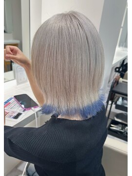 レイヤーボブ/エンドカラー/シルバー/顔周り/韓国/[名古屋/名駅]