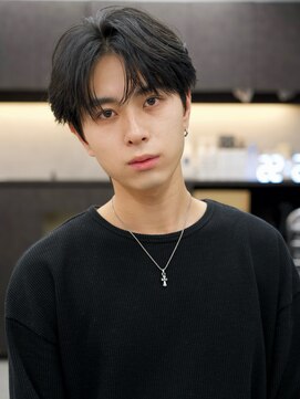 アンサー 渋谷(ANSWER) メンズシースルーセンターパートフェザーパーマ髪質改善縮毛矯正