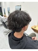 メンズマッシュ波巻きパーマツイスパメンズパーマ刈り上げ