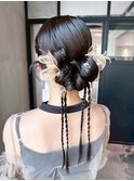 おくれ毛ロンググレージュ韓国ヘアオリーブベージュ_ba584452
