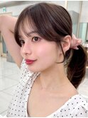 元町レイヤーカット韓国ダブルカラー顔周り前髪カットボブ