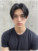 夏カラーブリーチなし毛流れセンターパート/ツーブロ小顔p大宮
