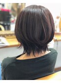 外ハネゆるふわボブ