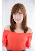 ナチュラル大人かわいいヘーゼルベージュ小顔レイヤーa1