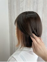 シエル 立川店(CIEL)&nbsp;イヤリングカラー×ボブ×オレンジベージュ【CIEL×maki】