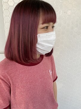 ヌル ヘア デザイン(nullus hair desigh) ベビーピンク×ふんわりボブ