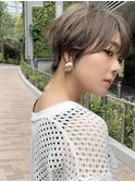 ショートボブ×前髪あり×ミントベージュ/大人美人ショート