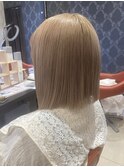 切りっぱなしボブ◎20代30代[ことりベージュ/グレーベージュ]