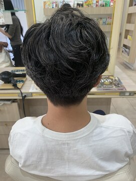 アッシュ 仙川店(Ash) グレイヘアが映える　イケオジメンズカット　人生初パーマ