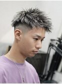 ツイストパーマ/短髪/ホワイトメッシュ/スキンフェード/姫路