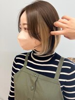 オズ 安積店(OZ) ダブルカラー外ハネボブインナーカラーハイライトケアブリーチ