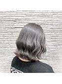 くびれボブミニウルフ透明感シルバーアッシュグレージュカラー
