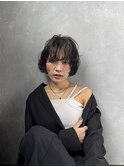ミニボブ+無造作パーマ