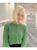 ブロンド/ブリーチ/カラー/ボブカット