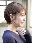 青山髪質改善カラーウルフショートカットベージュアッシュ40代