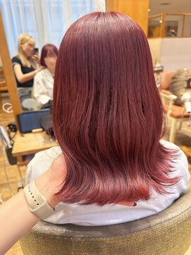 バイオレット 表参道店(Violet) チェリーピンクカラーブリーチなしダブルカラー