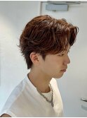 韓国ヘアカルマパーマカルマバングセンターパート黒髪ウルフ
