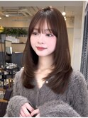 美髪レイヤーカット／くびれ巻き髪/ベージュカラー/縮毛矯正